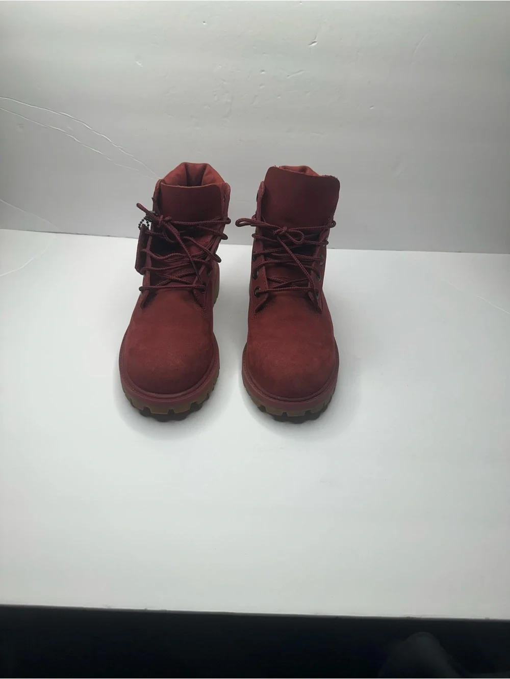Timberland Kids Burgundy Lace-Up Suede Boots